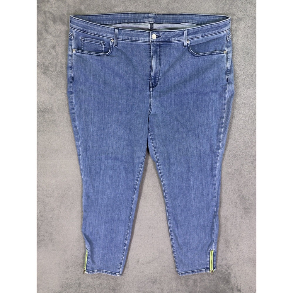 NYDJ Jeans Womens 22** Blue Skinny Ankle Zip Light Wash Denim High Rise Stretch